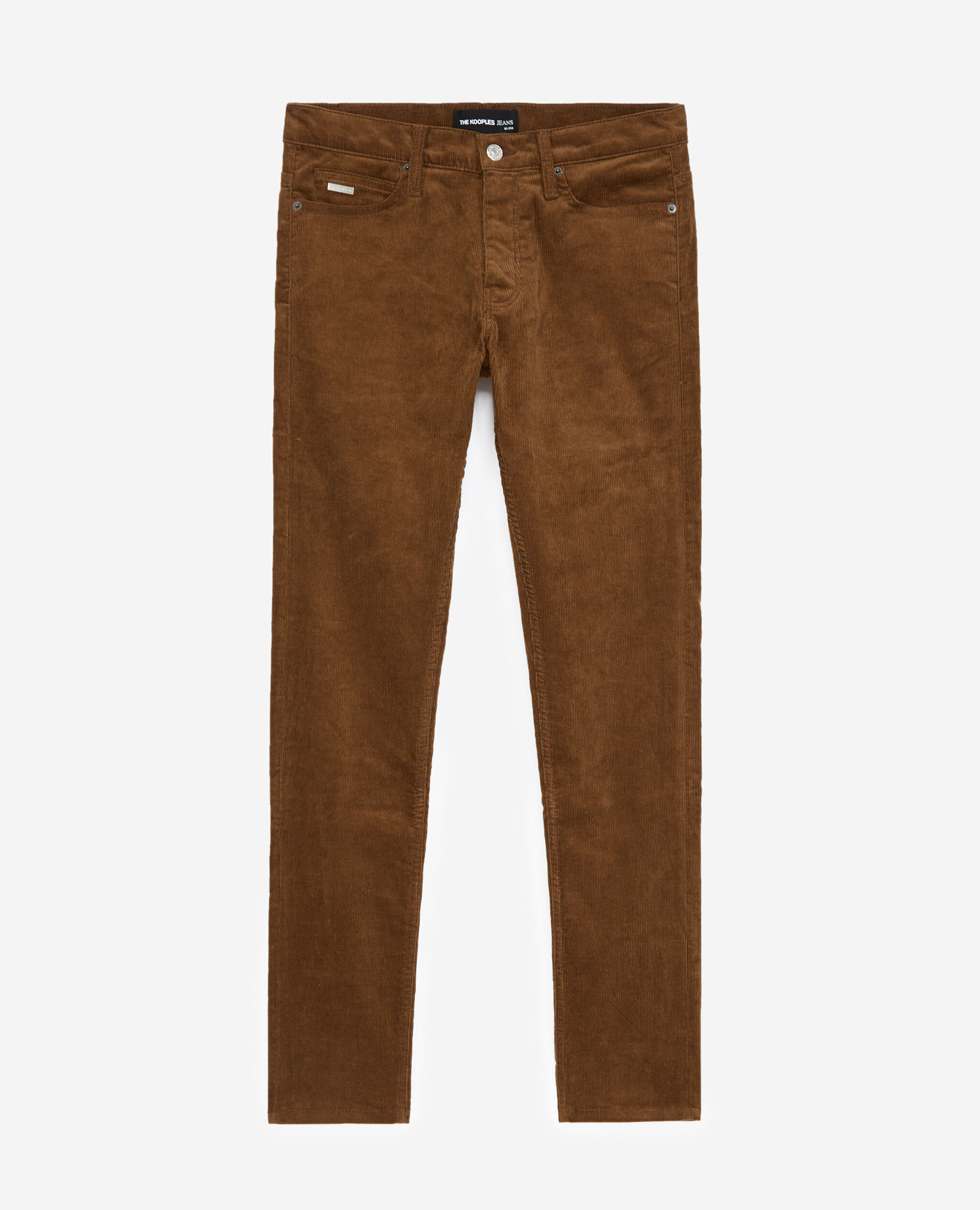 Ribbed brown velvet jeans