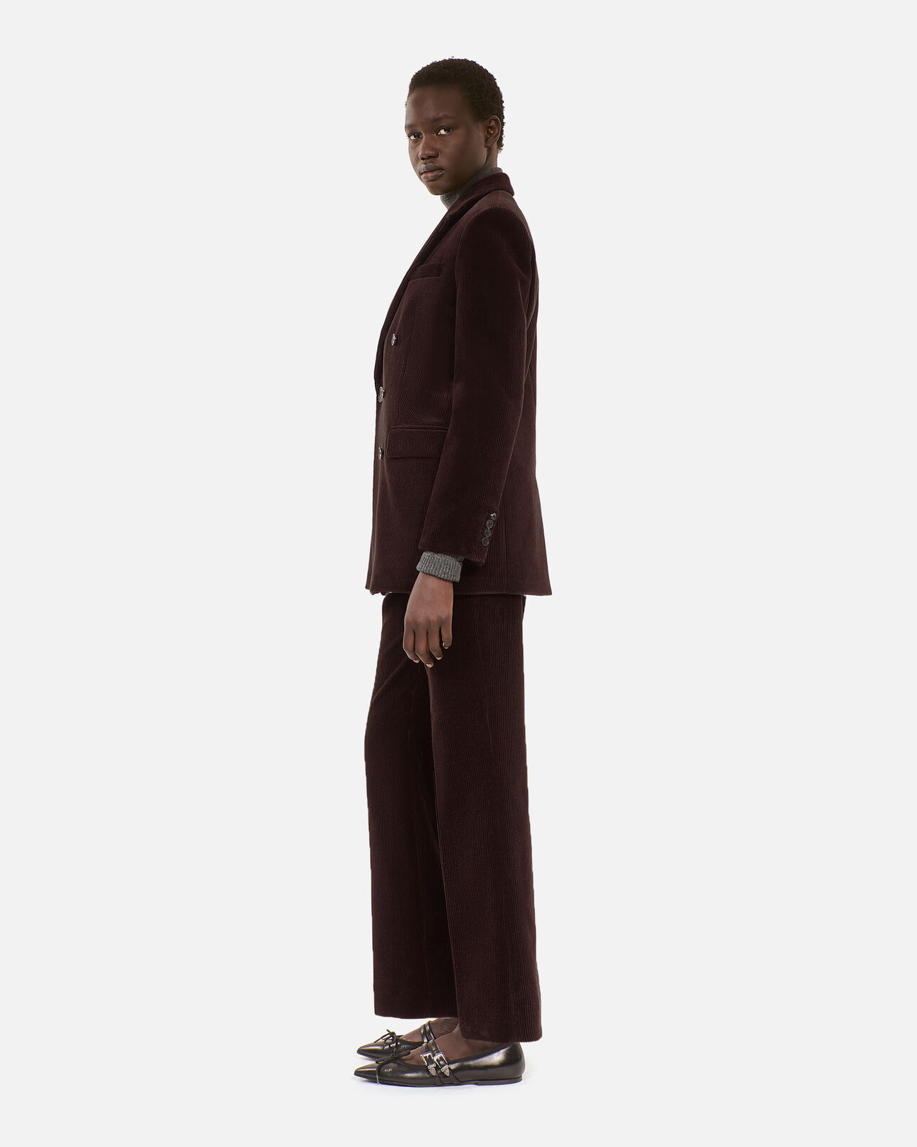 The Kooples WOMEN BROWN brown corduroy suit jacket