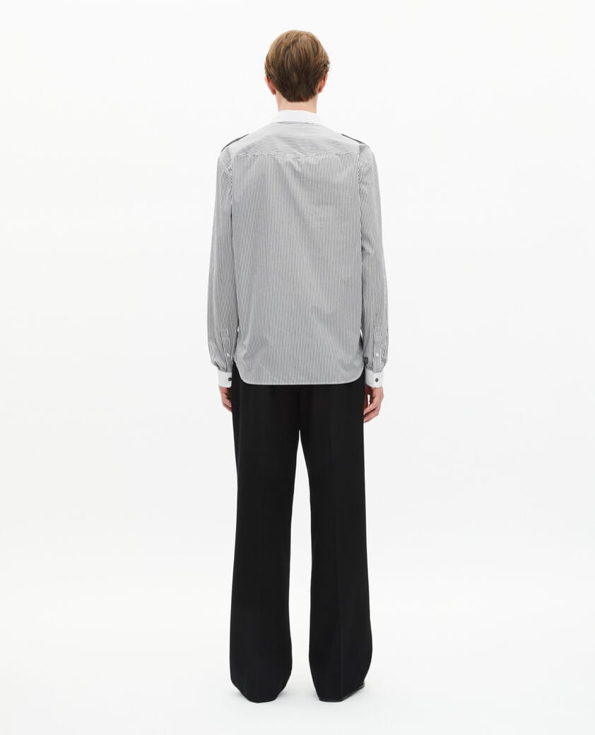 The Kooples MEN BLACK WHITE white and black pinstripe shirt