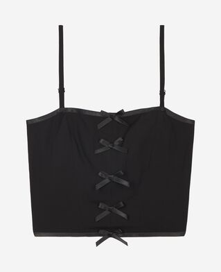 The Kooples WOMEN BLACK top with black bow detail