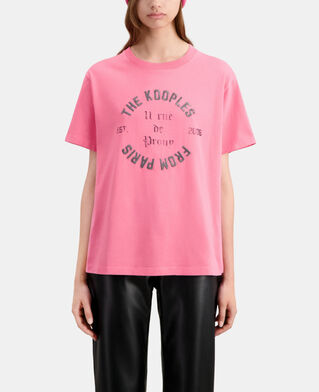 The Kooples DAMEN OLD PINK rosa t-shirt damen mit siebdruck