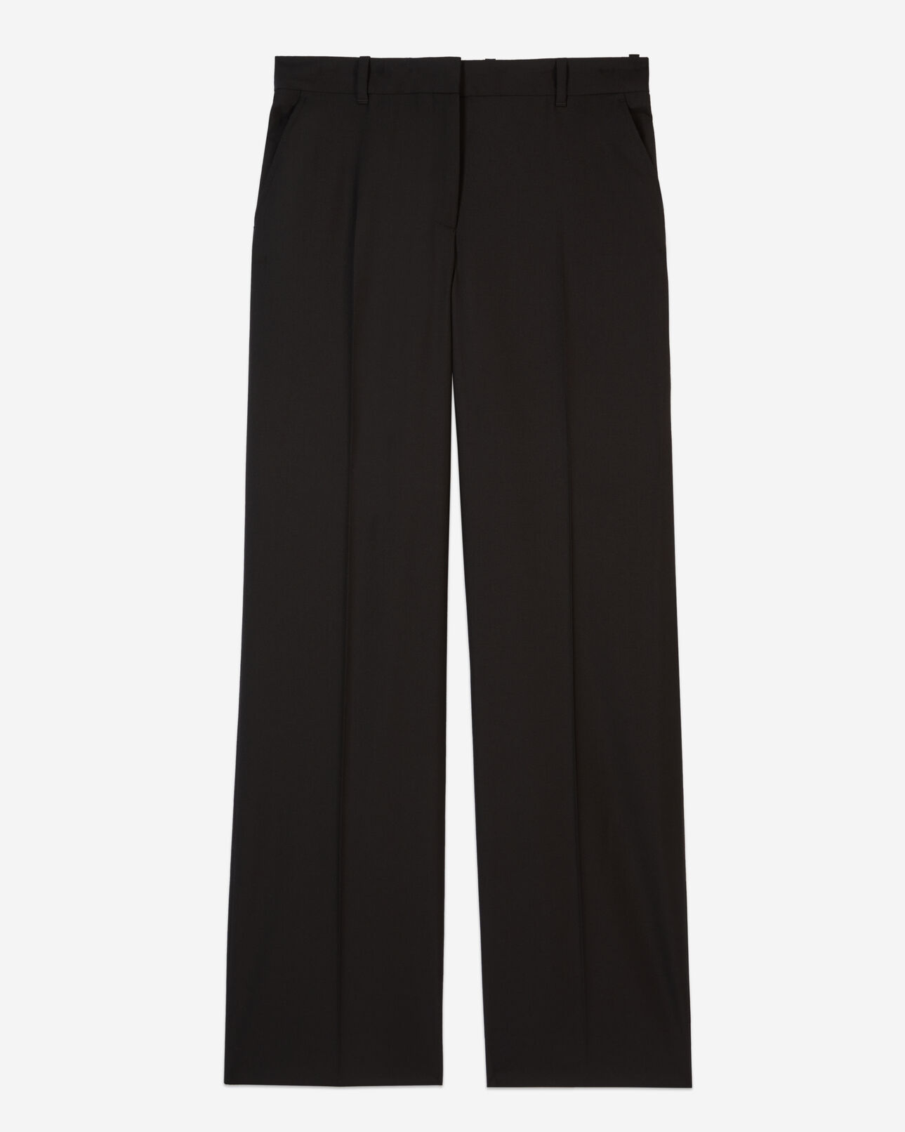 The Kooples WOMEN BLACK black straight-cut wool tailored trousers 