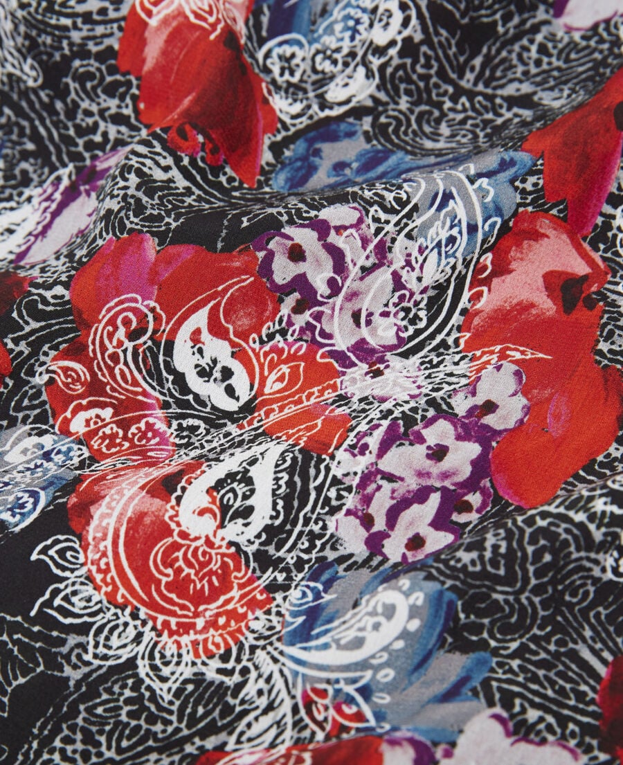 The Kooples DAMEN RED kurzes kleid aus seide mit blumenprint