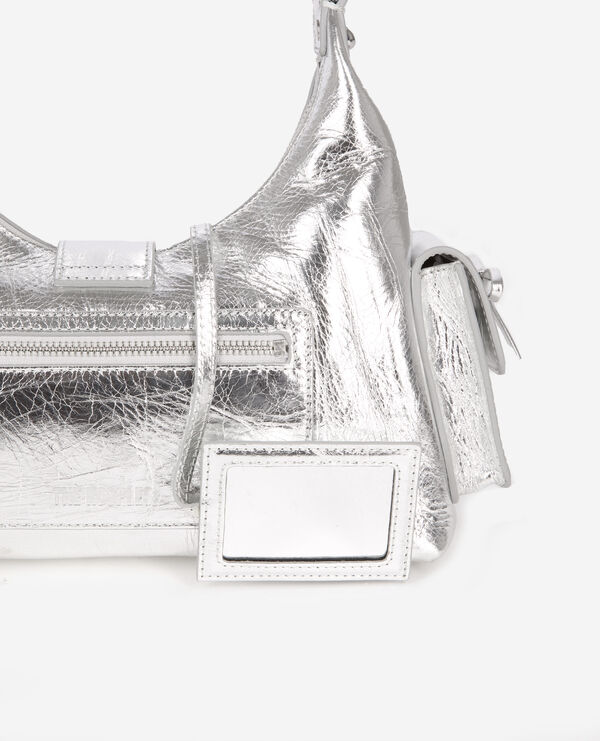 The Kooples WOMEN SILVER amelia bag in silver leather