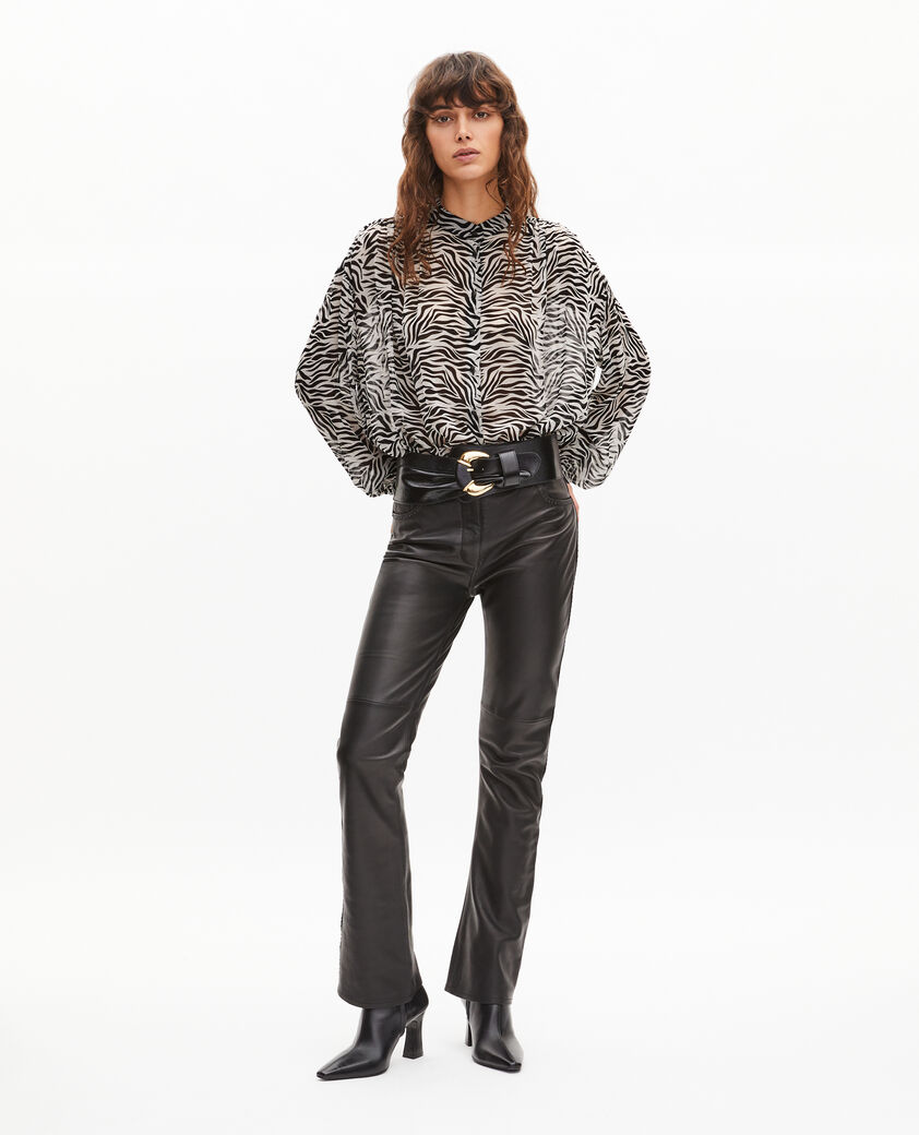 The Kooples FEMME BLACK WHITE chemise imprim&eacute; z&egrave;bre