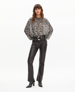 The Kooples WOMEN BLACK WHITE zebra print shirt