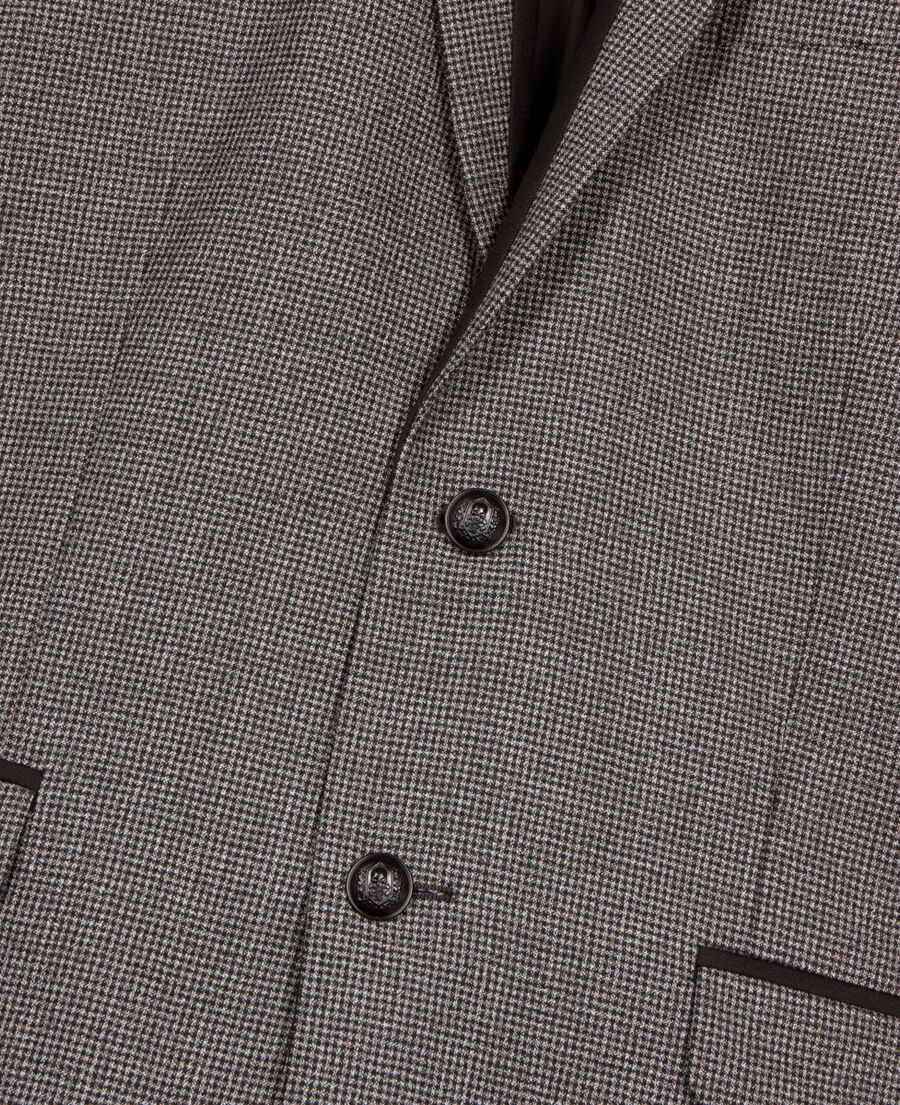 The Kooples HOMME BLACK GREY veste de costume pied de poule noir et blanc