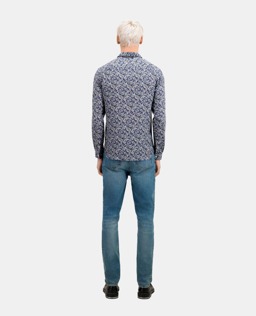 The Kooples HERREN NAVY / BLUE bedrucktes hemd 