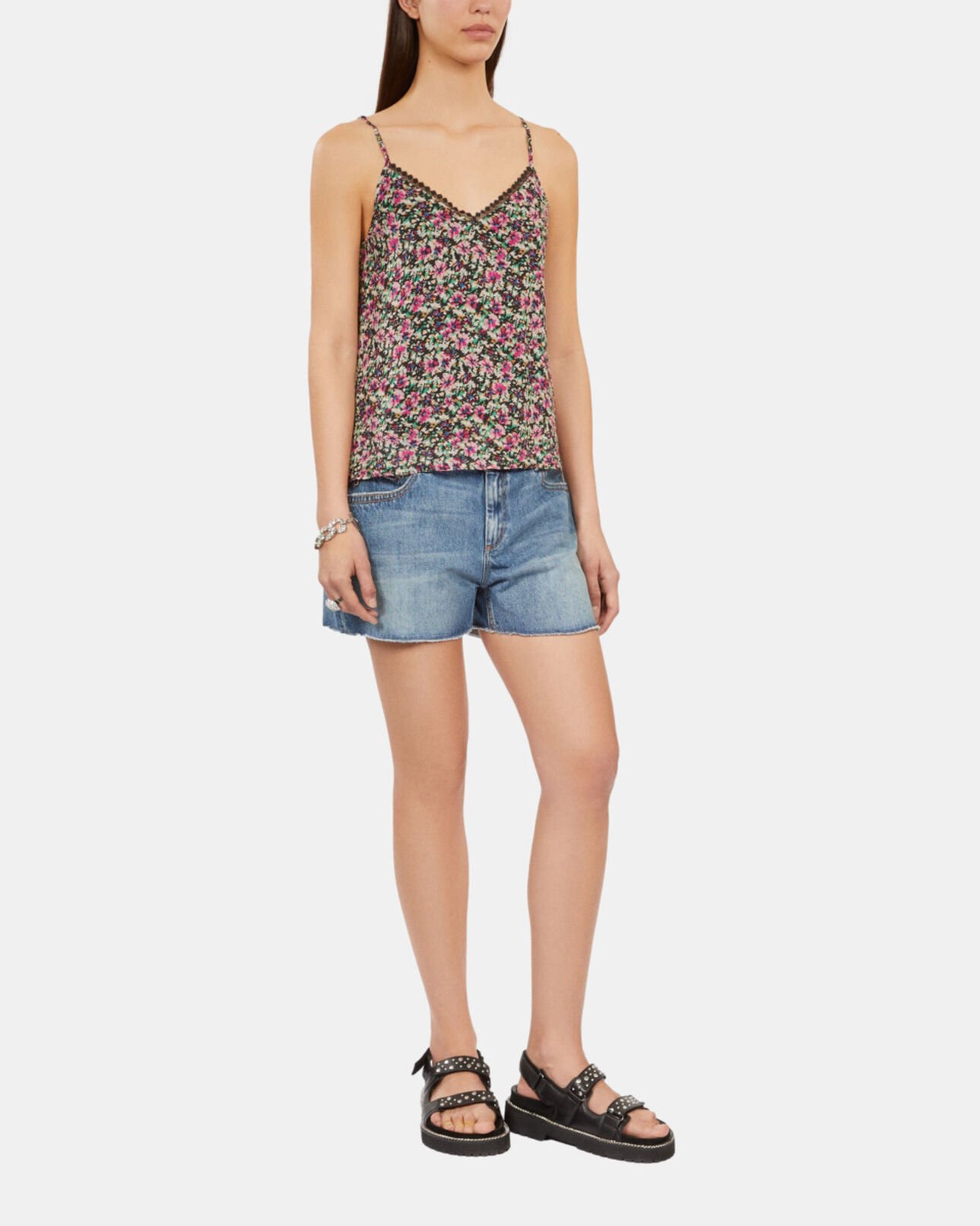 The Kooples WOMEN MULTICO printed camisole with lace