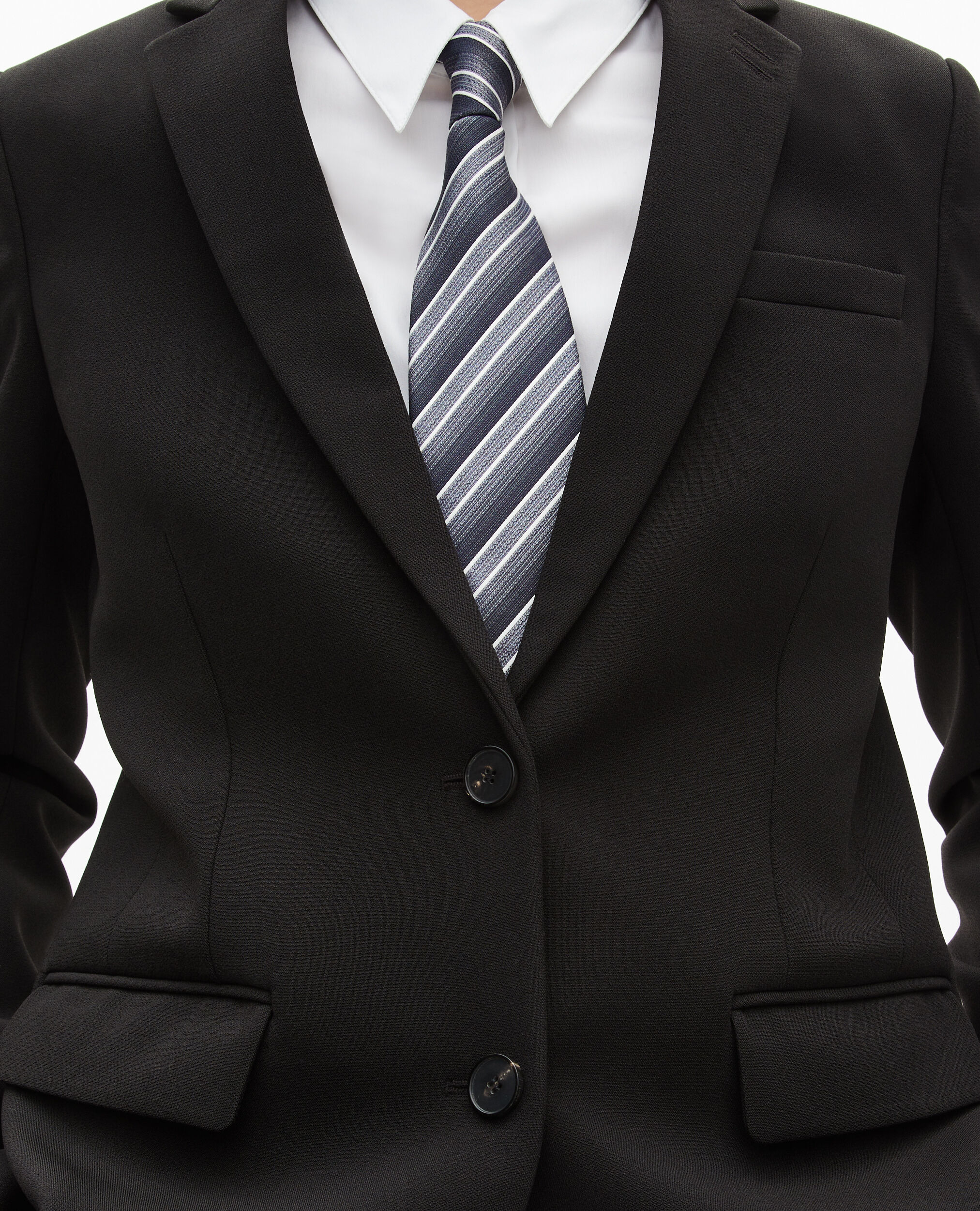 Black straight-cut suit jacket, BLACK, hi-res image number null