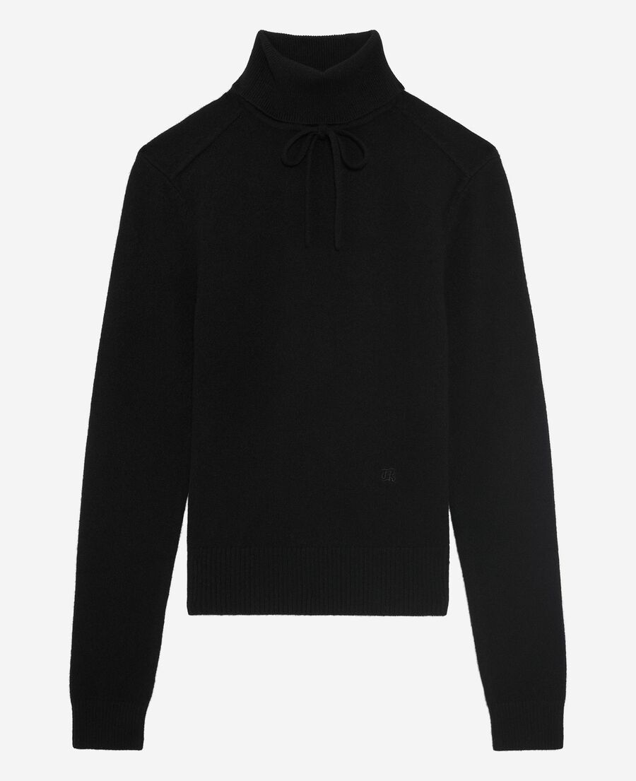 The Kooples WOMEN BLACK black cashmere turtleneck sweater