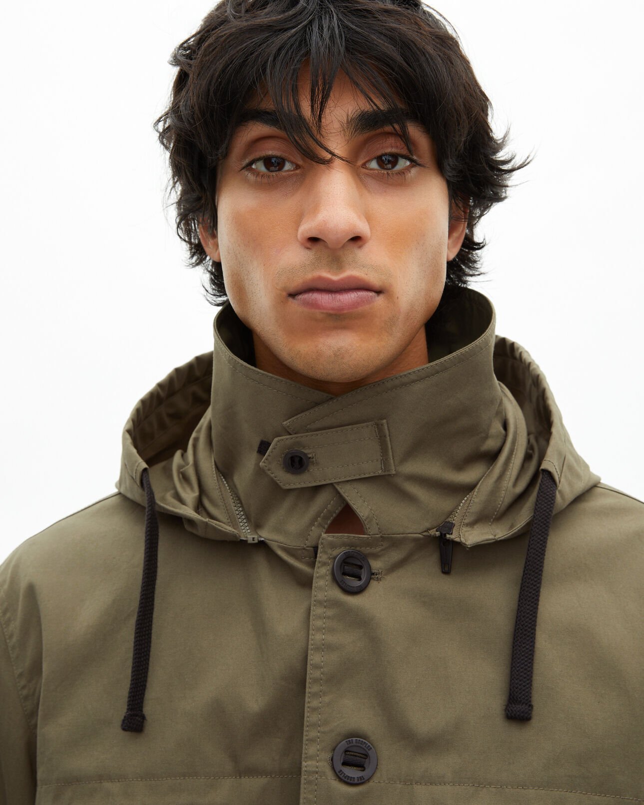 The Kooples H KAKI khaki short hooded parka