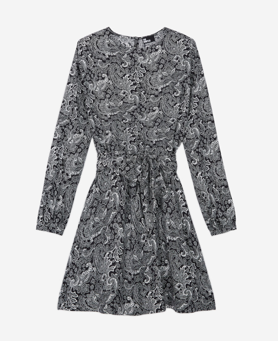 short dress with printed belt