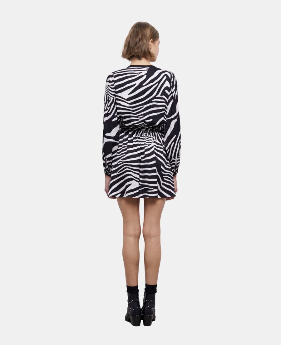 The Kooples FEMME BLACK WHITE robe courte imprimée