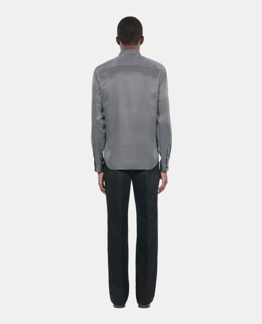 The Kooples HOMME BLACK WHITE chemise à rayures noires et blanches