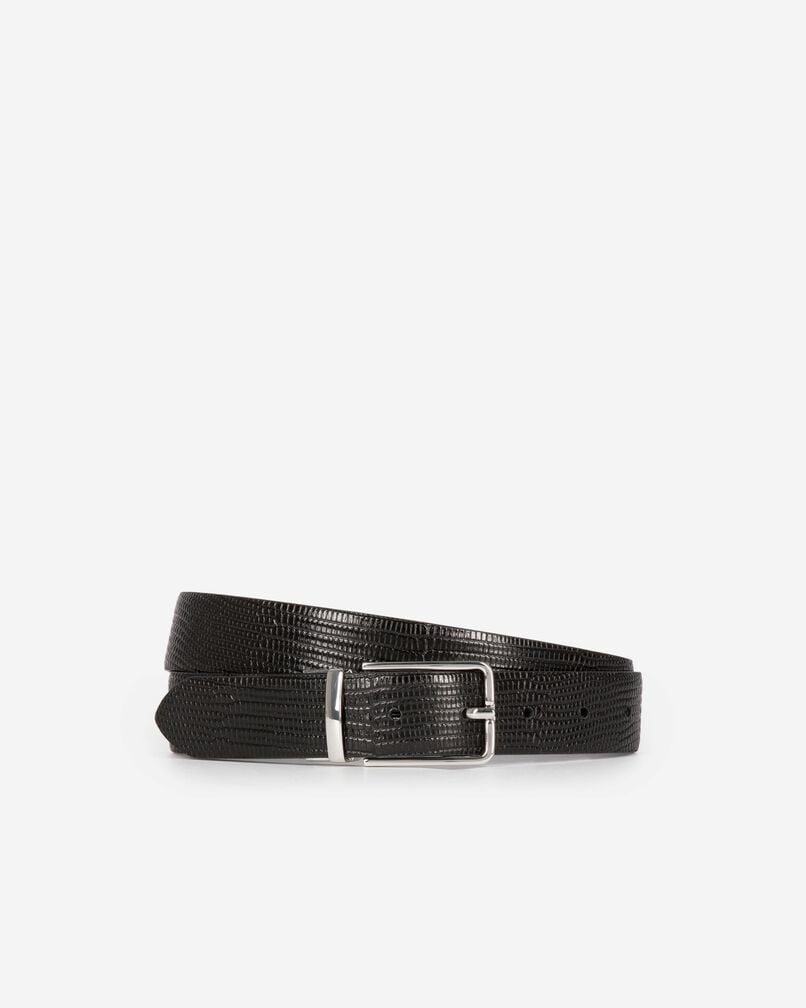 The Kooples HOMME BLACK ceinture réversible en cuir noir