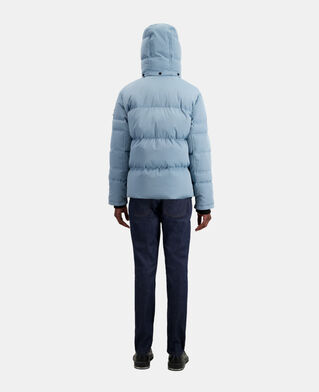 The Kooples MEN BLUE GREY blue hooded puffer jacket