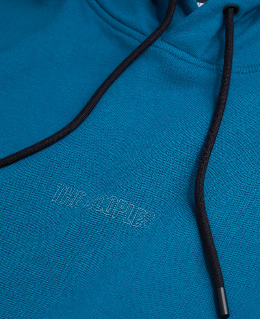 herren blaues kapuzensweatshirt mit logo