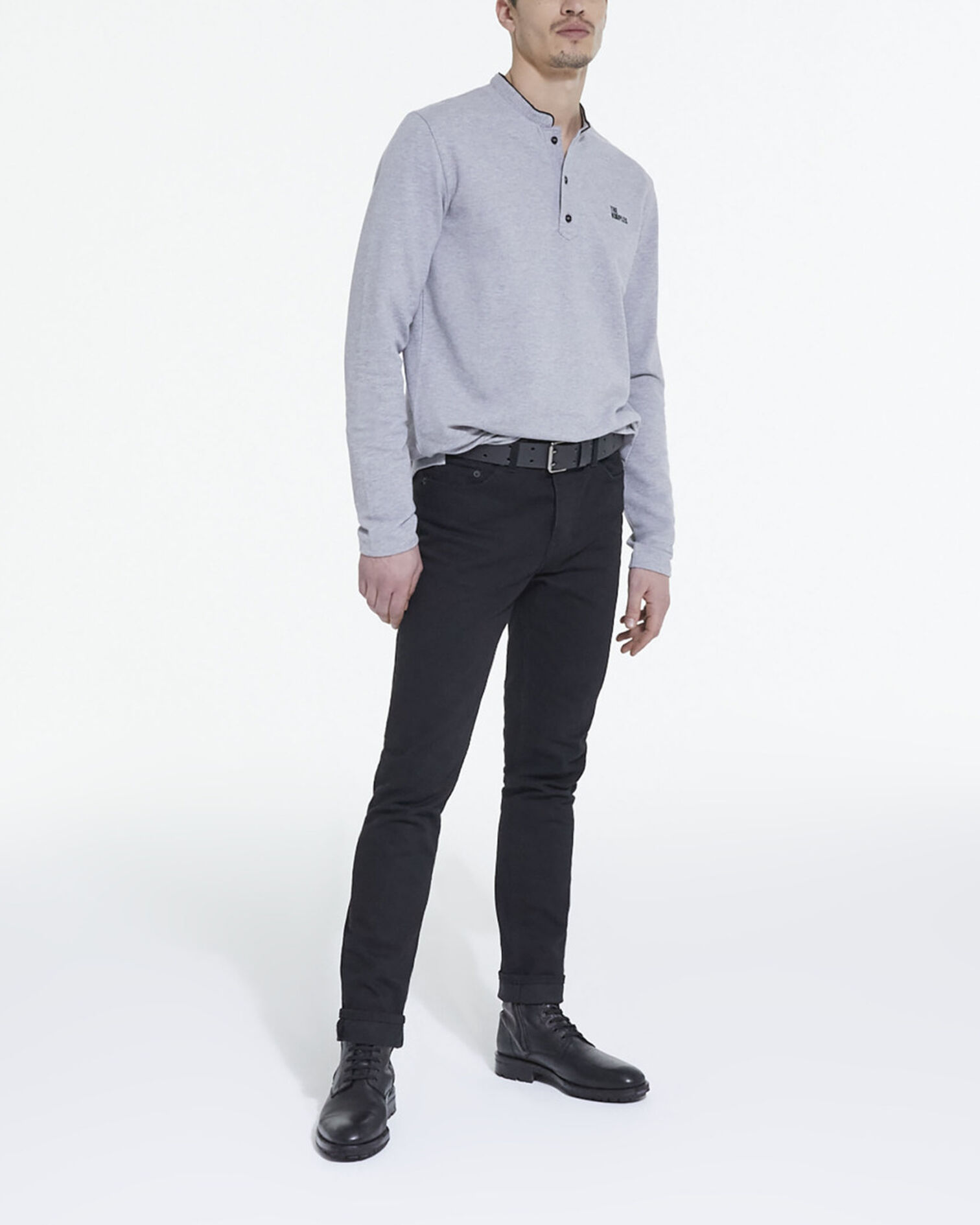 Gray polo, GREY MELANGE, hi-res image number null
