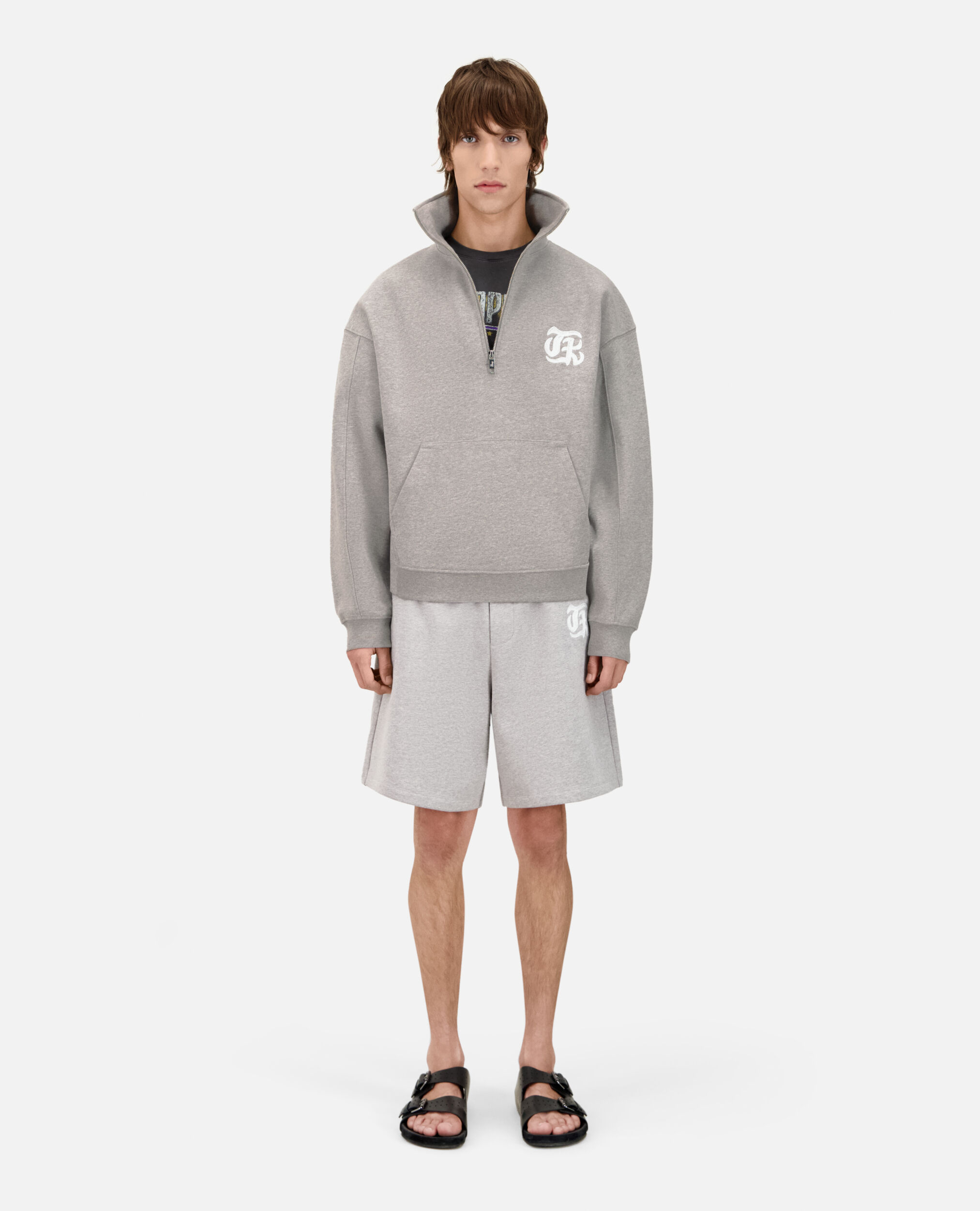 Sweatshirt gris avec sérigraphie Blason, ARDOISE, hi-res image number null