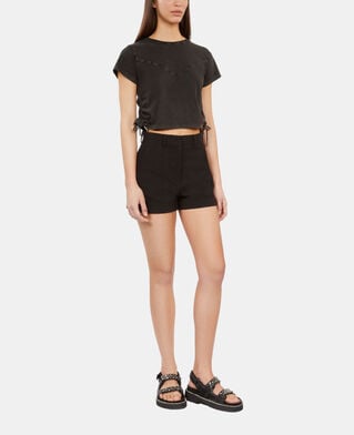 The Kooples MUJER BLACK pantalón corto de tweed negro