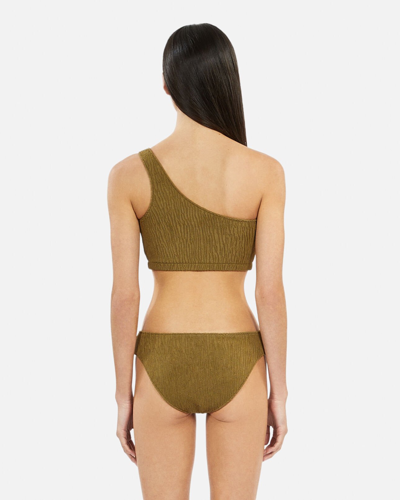 The Kooples F KAKI the kooples x luz asymmetrical swimming costume top khaki