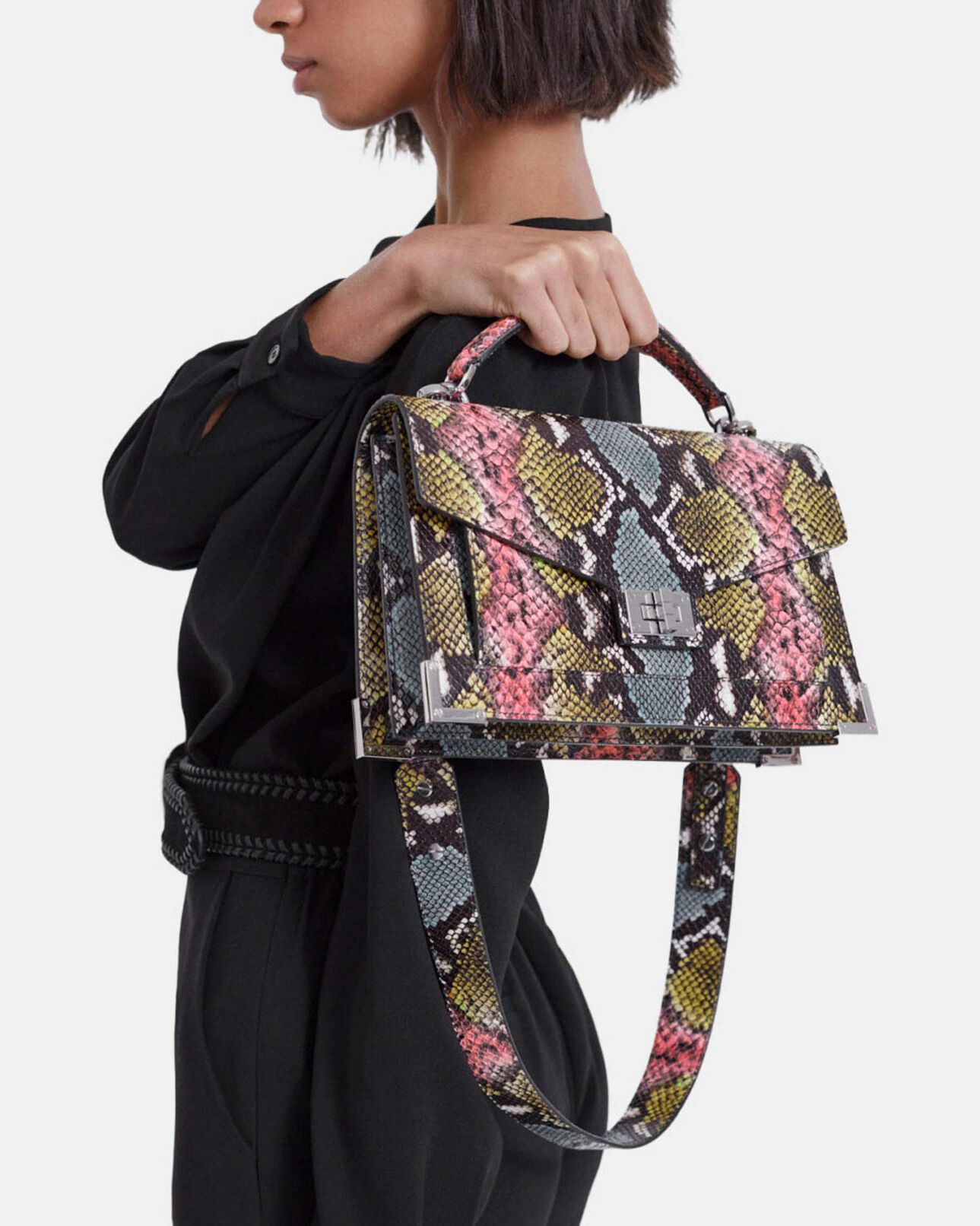 The Kooples WOMEN MULTICOLOR medium emily bag in multicolored leather