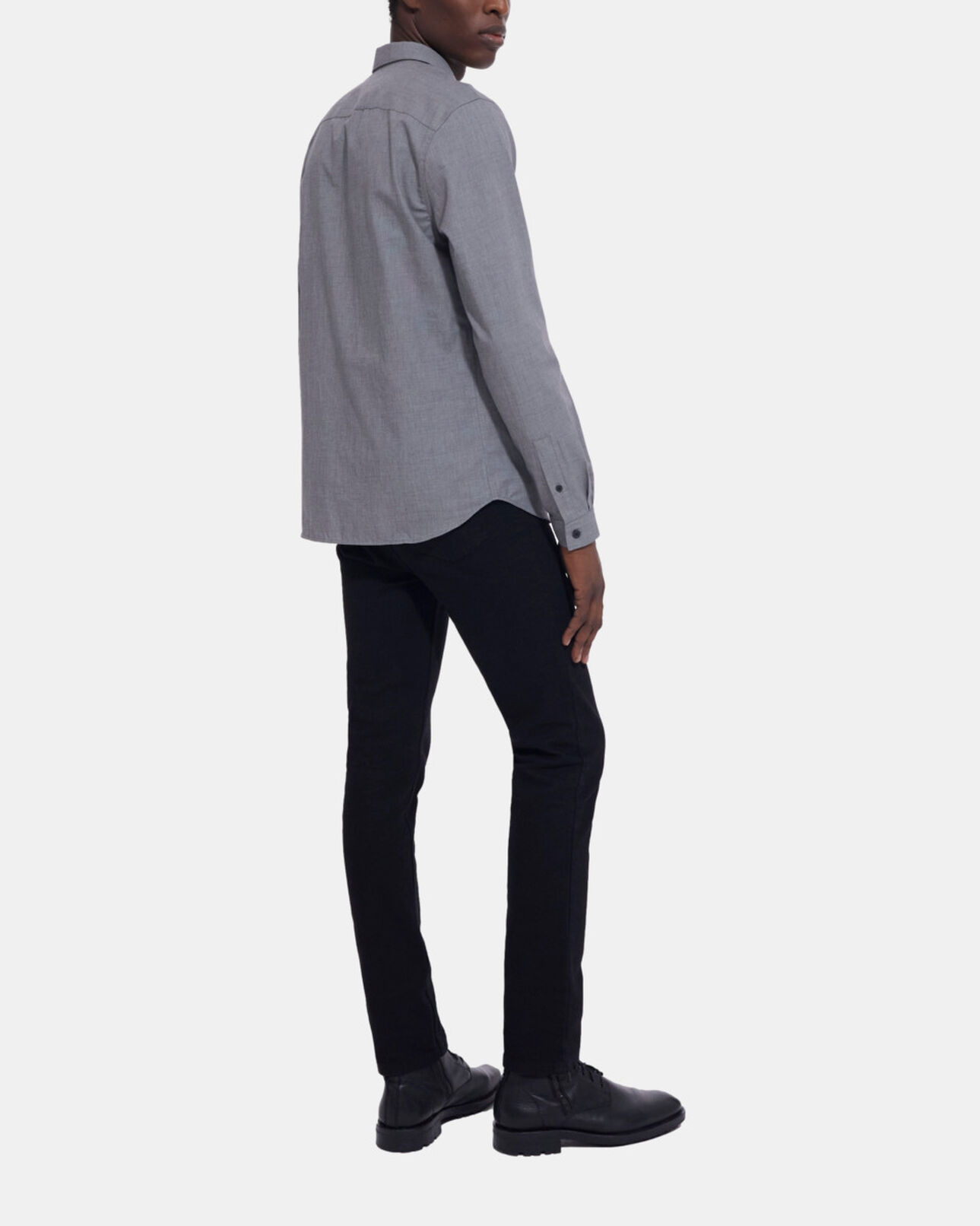 The Kooples MEN GREY check shirt with classic collar