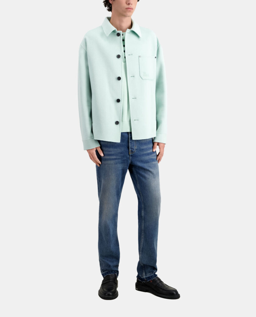 The Kooples HERREN OCEAN grüne hemdjacke aus wolle