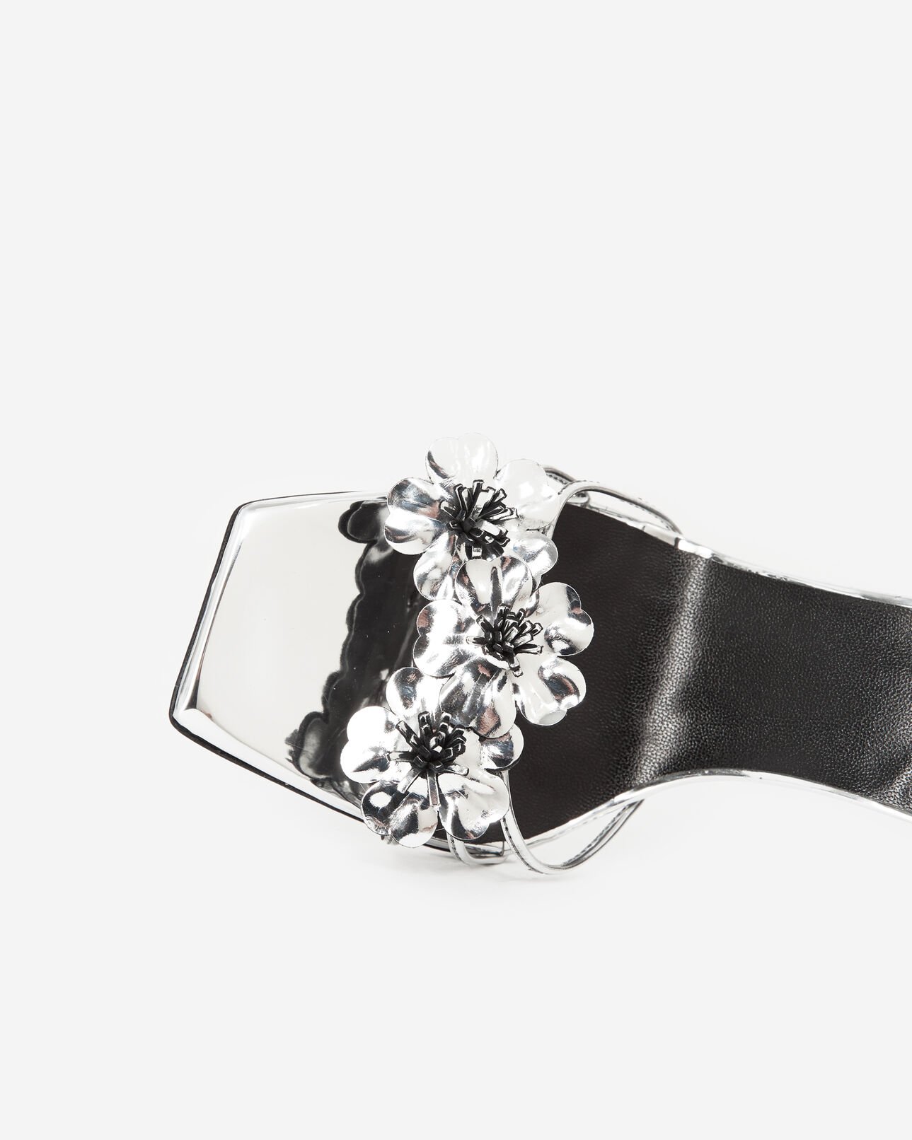The Kooples FEMME SILVER sandales à talons hauts argentées lacées