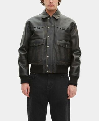 The Kooples MEN DARK BROWN brown leather jacket