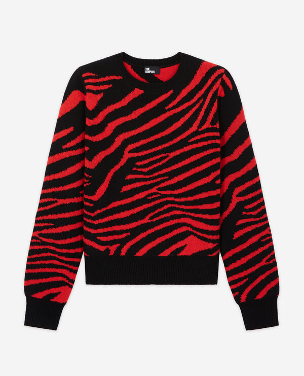 printed crew neck sweater
