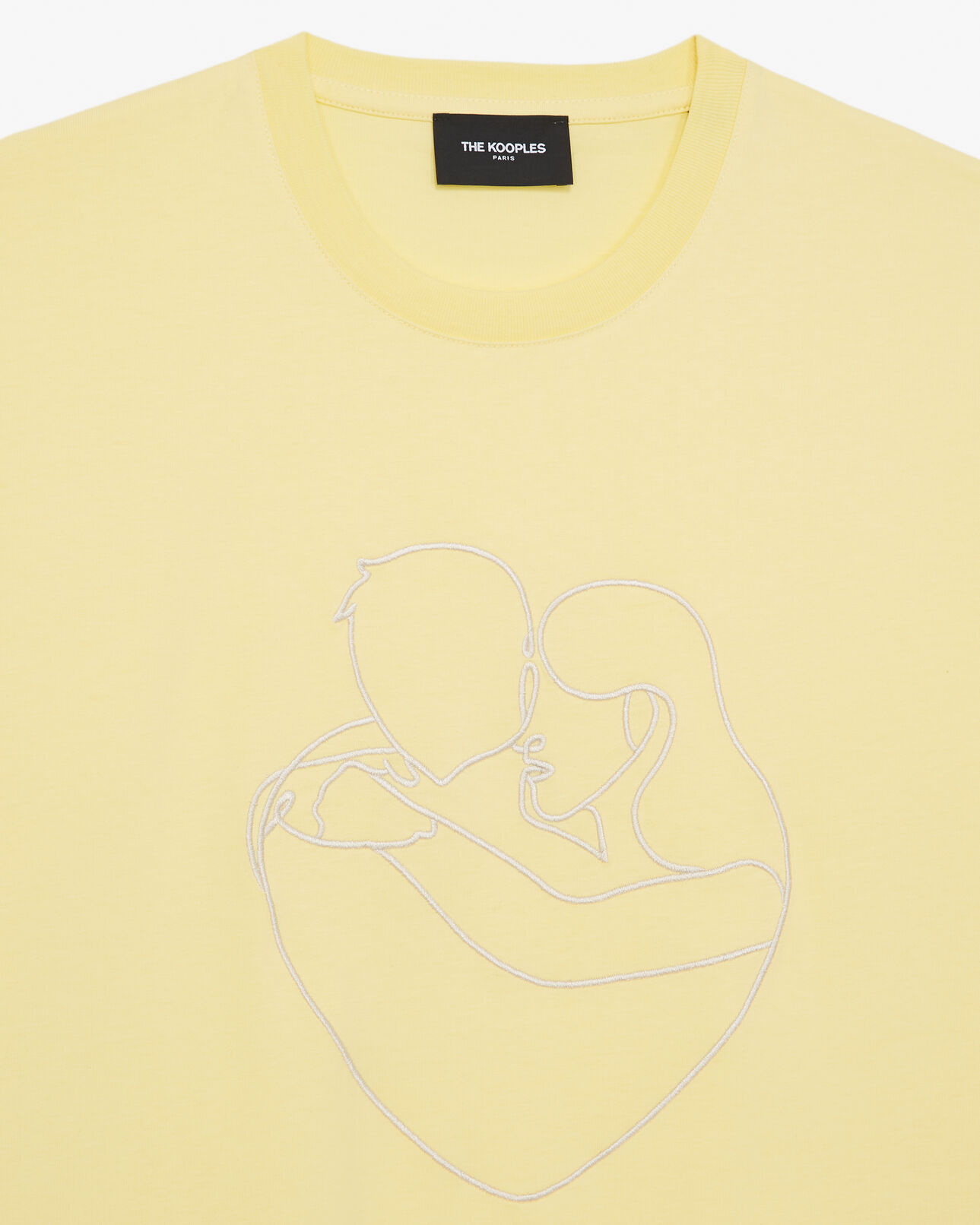 The Kooples HOMME YELLOW t-shirt jaune coton brodé ton sur ton
