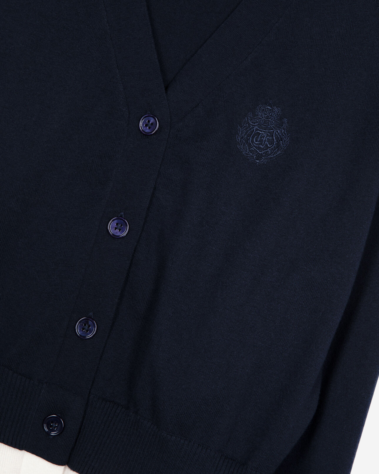 The Kooples FEMME DARK NAVY-ECRU cardigan bleu marine et ecru