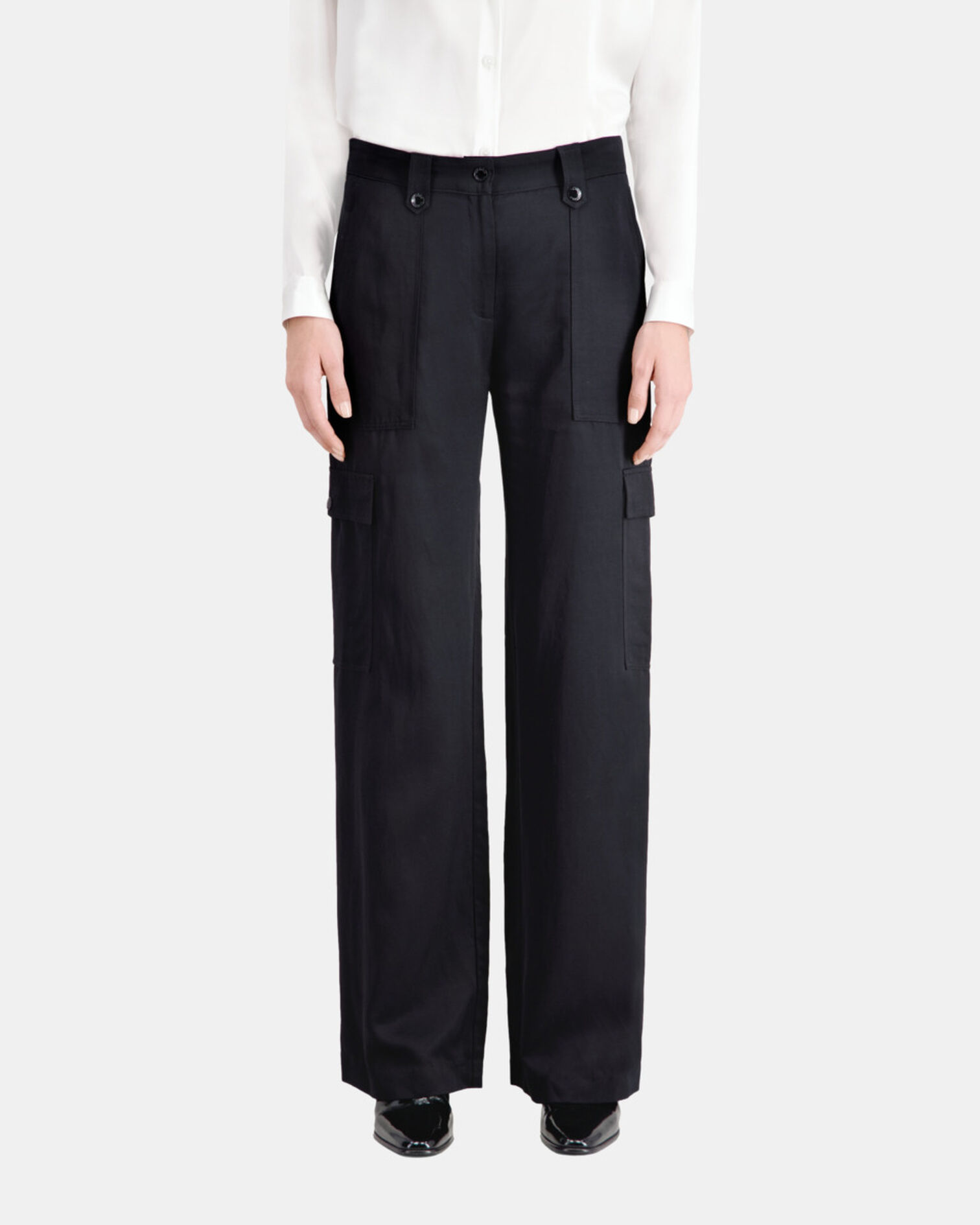 Black cargo pants, BLACK, hi-res image number null
