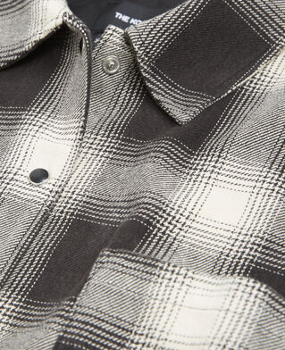 The Kooples F ECRU BLACK black and ecru oversized checked shirt