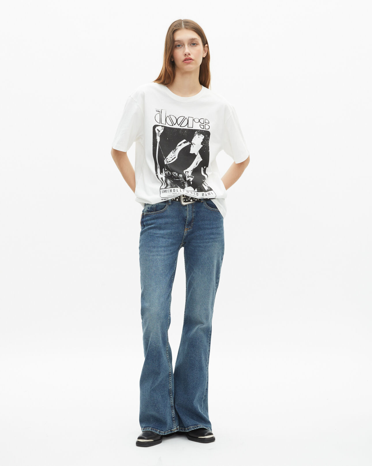 The Kooples UNISEX ECRU ecrufarbenes t-shirt von the doors x the kooples