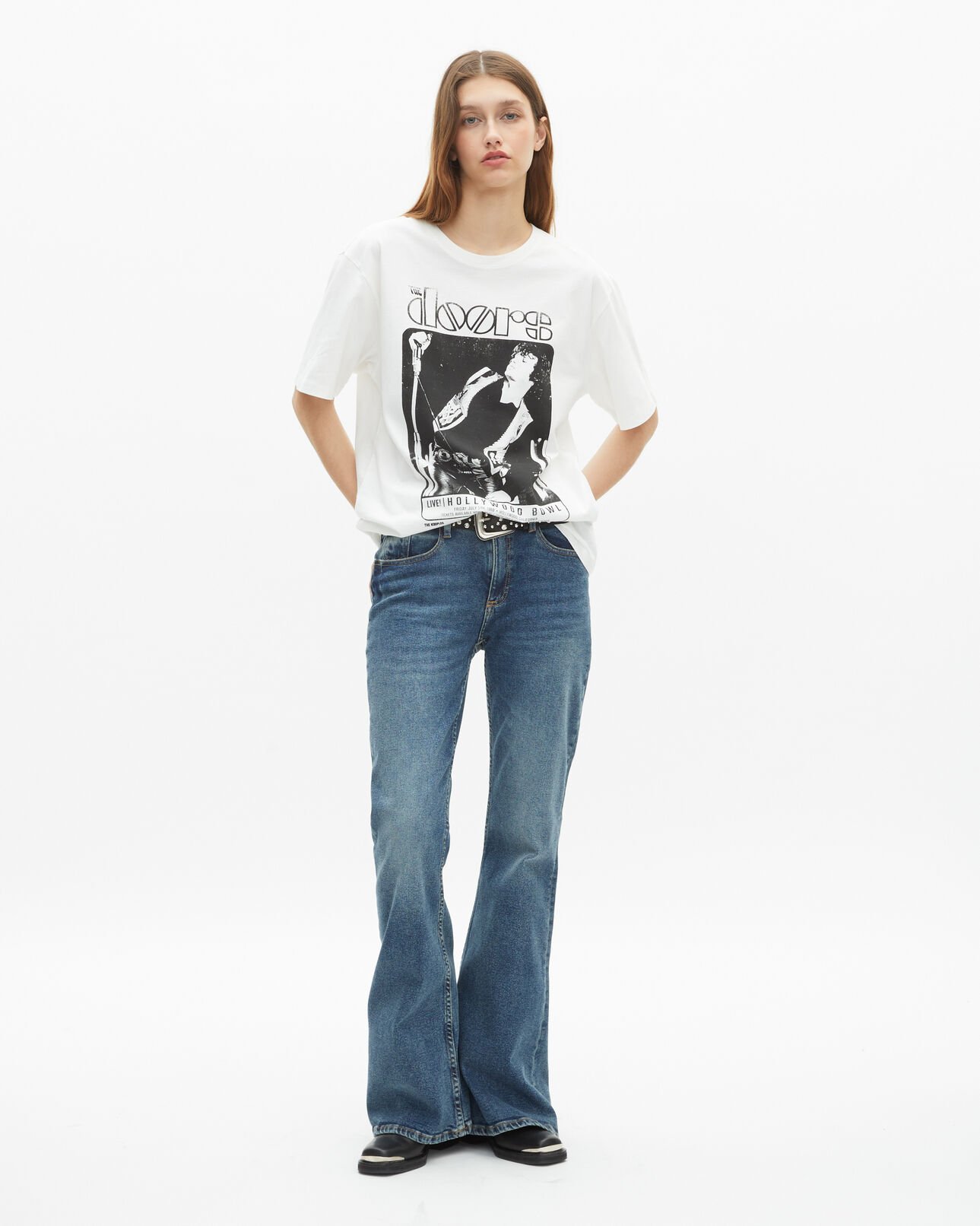 The Kooples UNISEX ECRU ecrufarbenes t-shirt von the doors x the kooples
