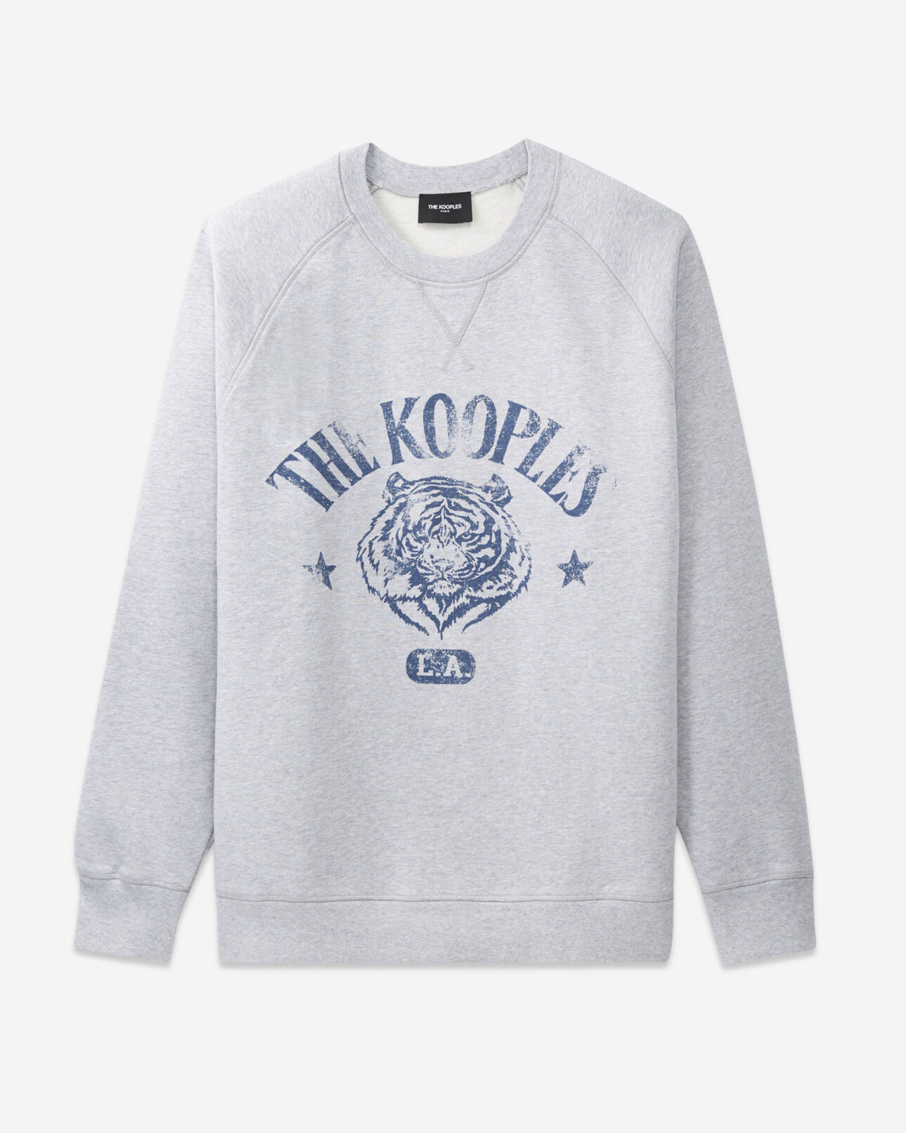 The Kooples MEN MIDDLE GREY MELANGE tiger sweatshirt