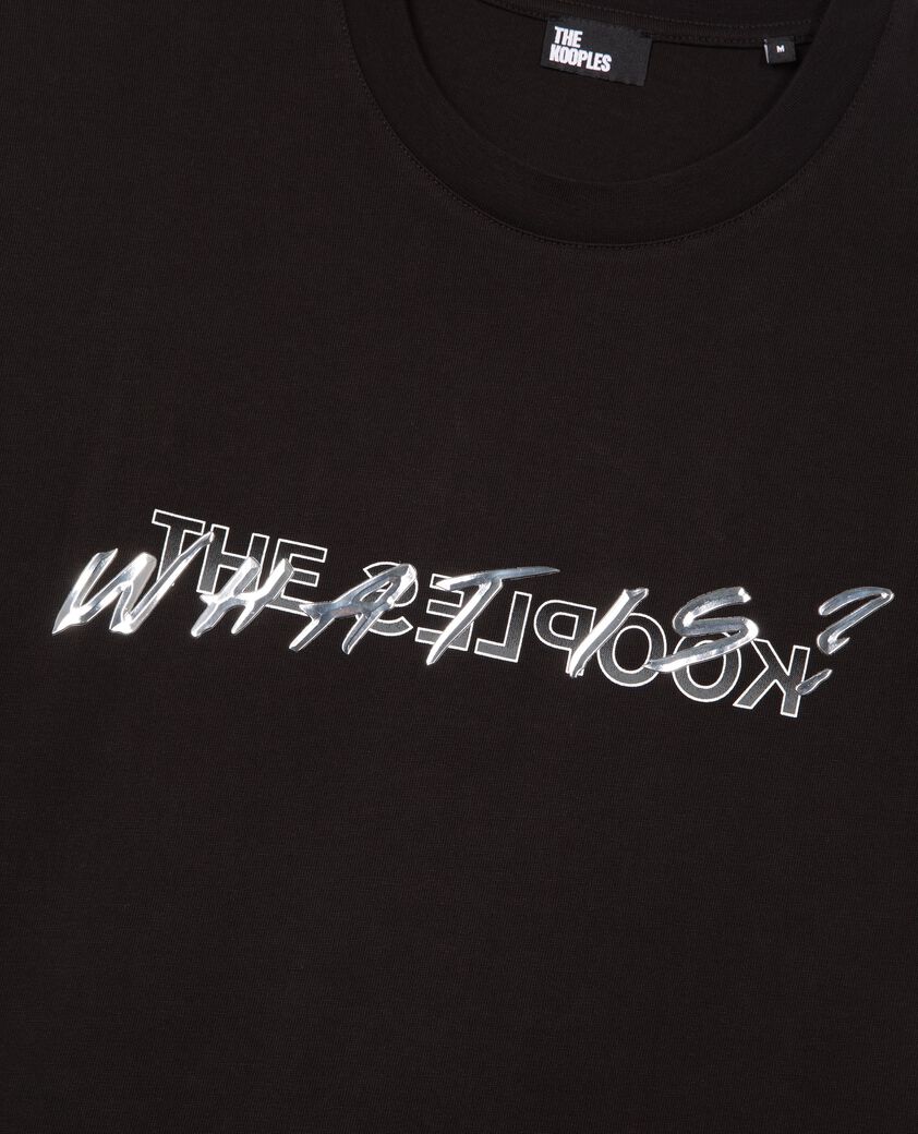 The Kooples H BLACK what is metallic black t-shirt
