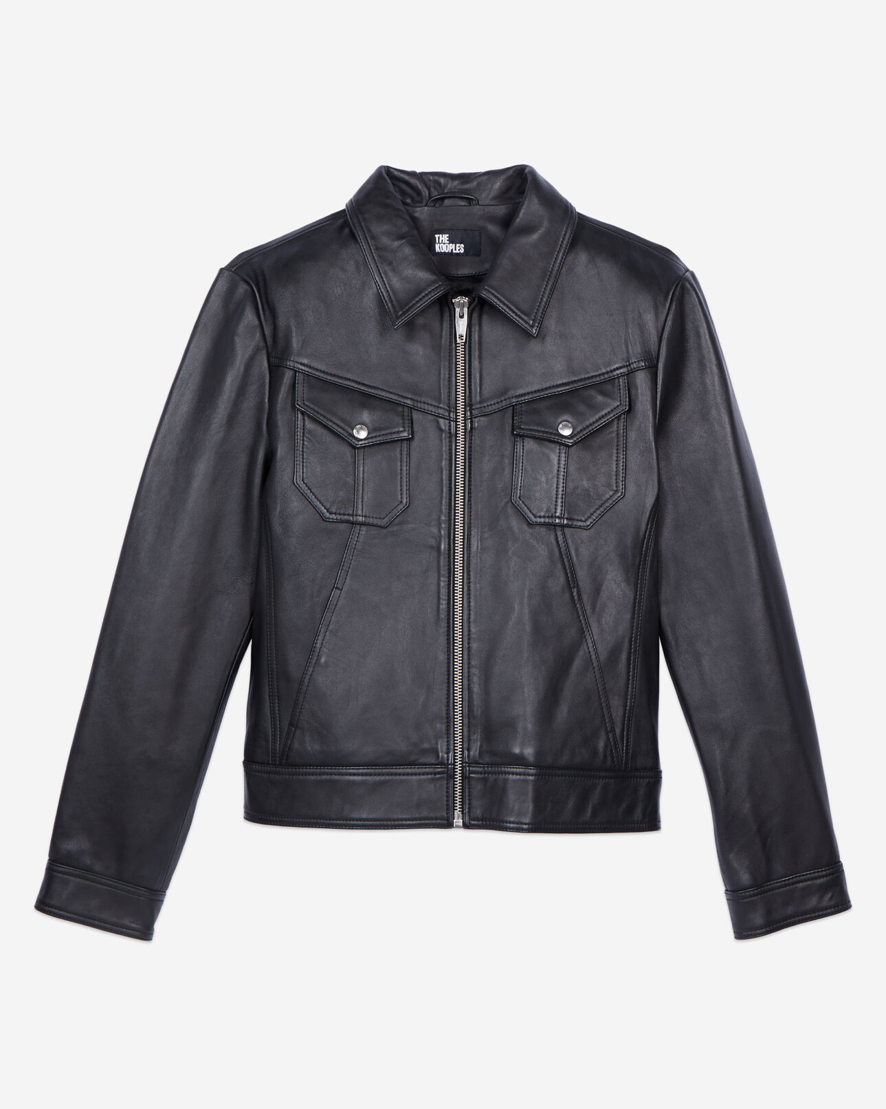 The Kooples HOMME BLACK blouson en cuir noir