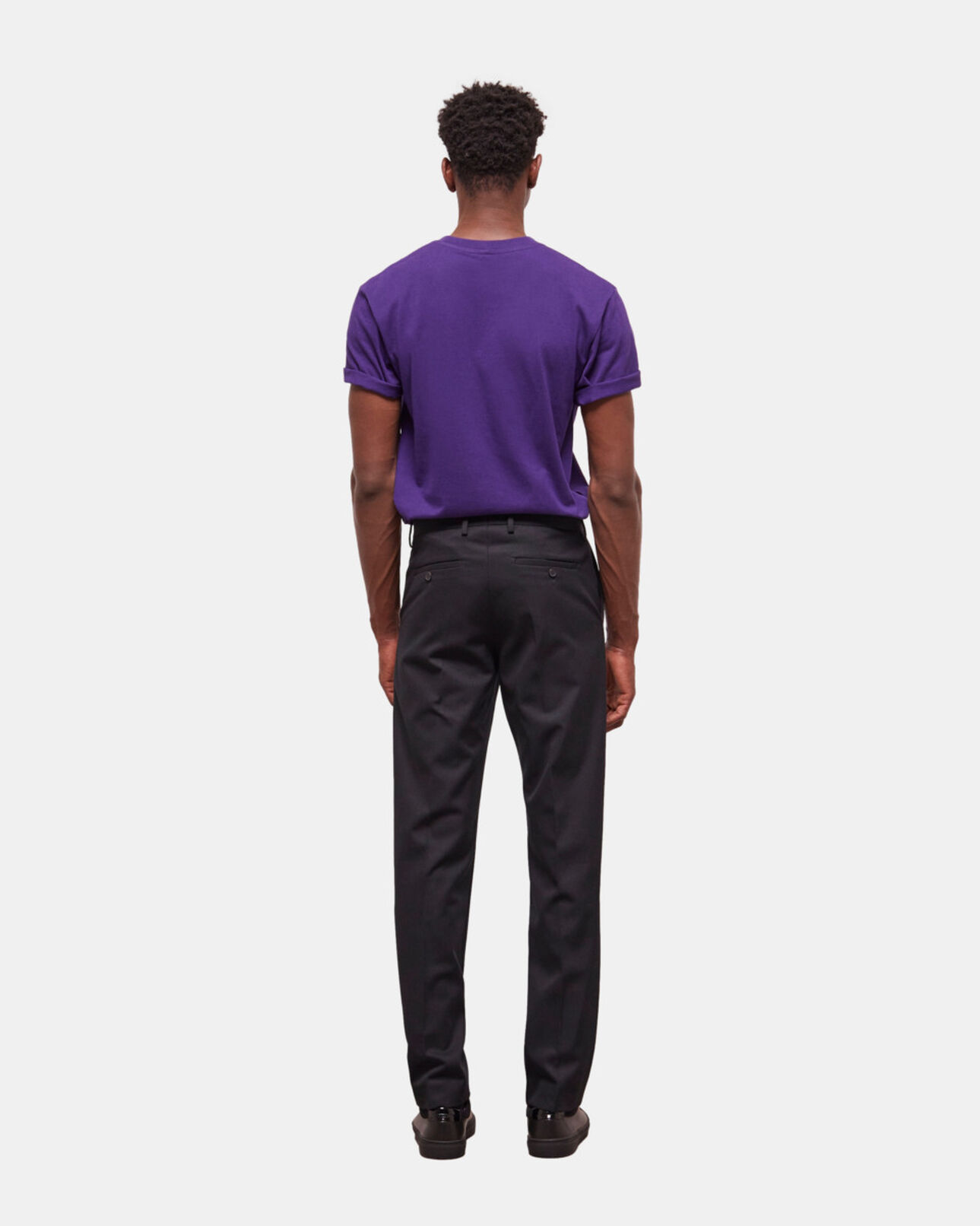 The Kooples HERREN BLACK schwarze, ausgestellte hose aus wolle
