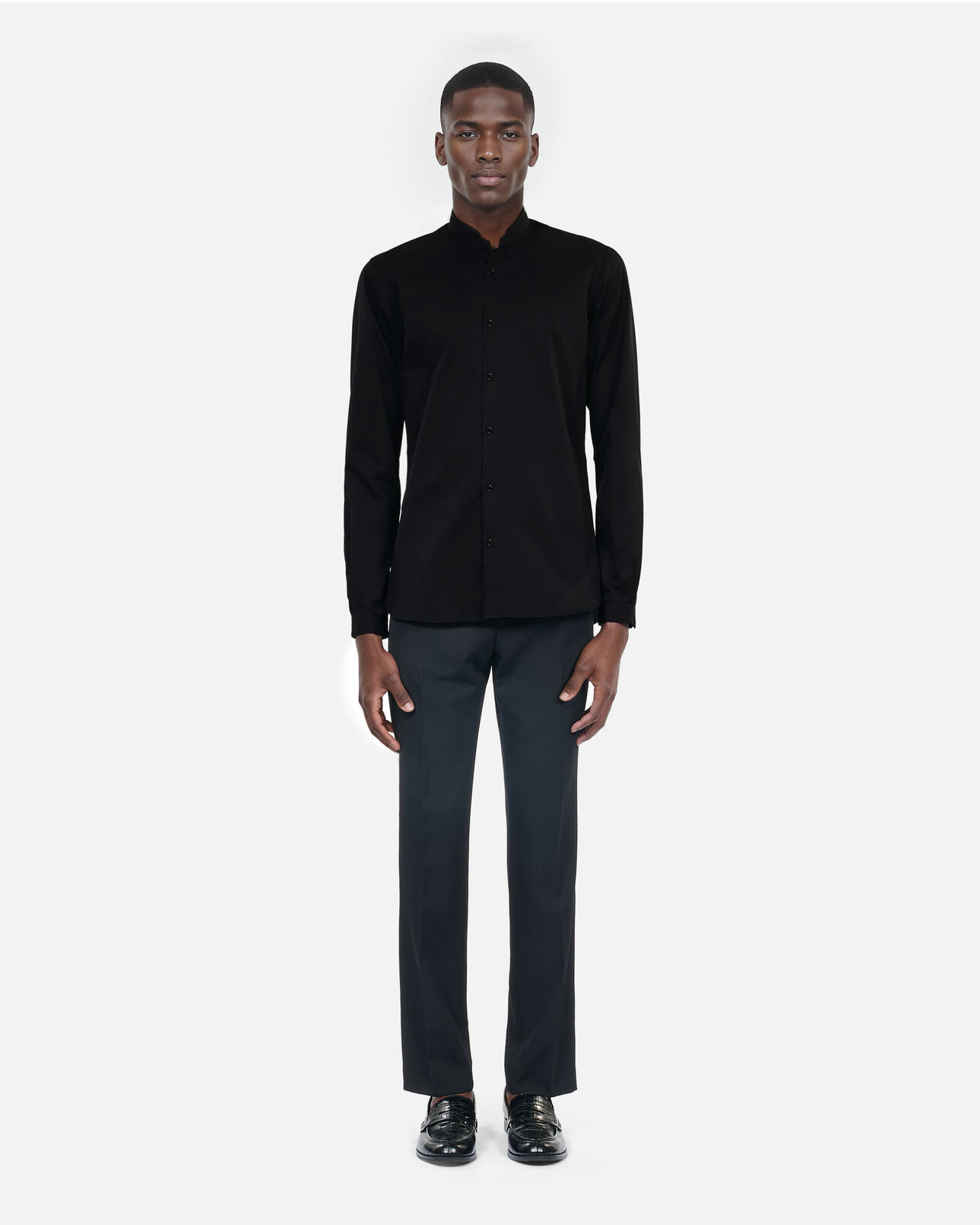 The Kooples HERREN BLACK schwarzes hemd aus smart-twill