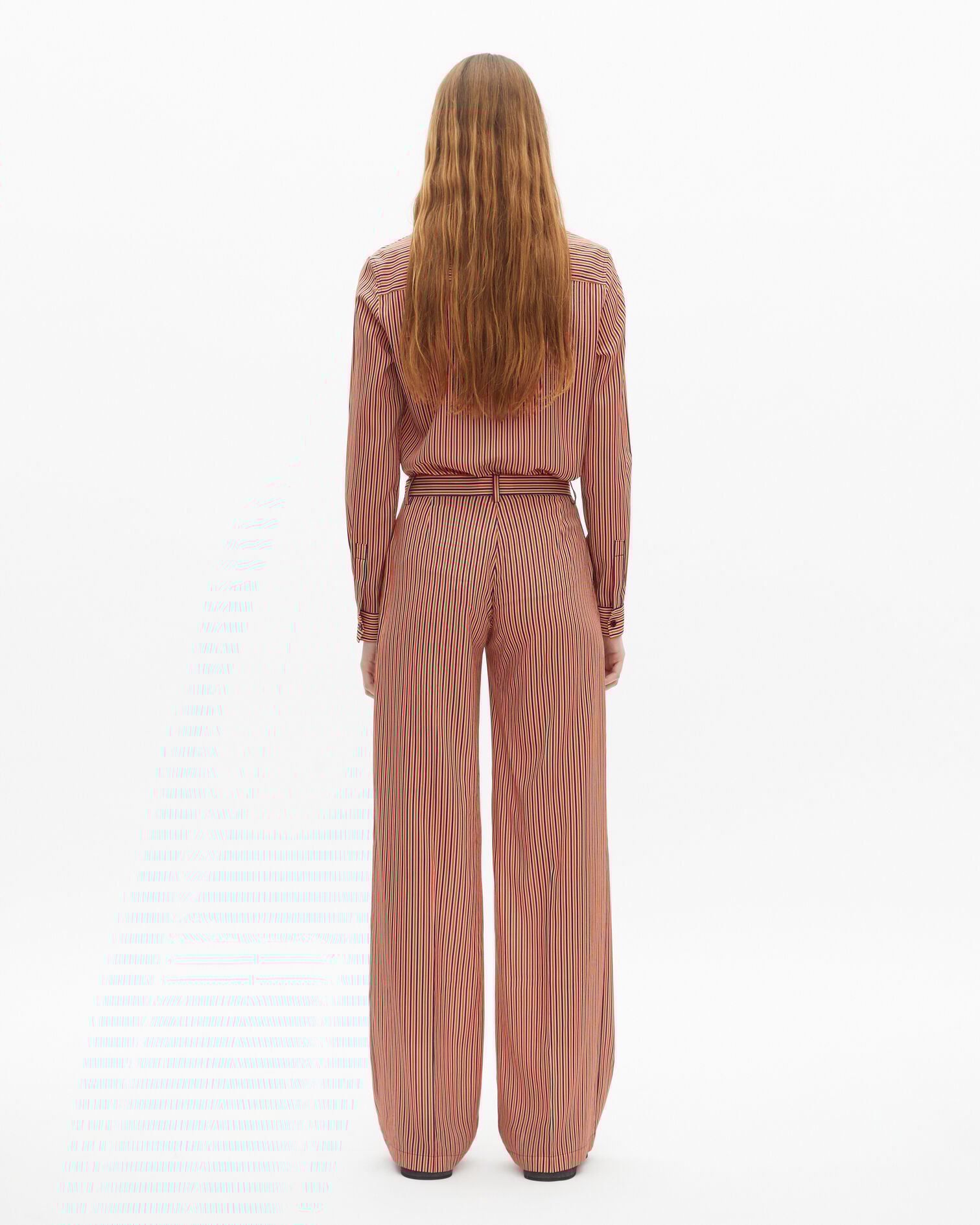 Wide-leg pants with red and blue stripes, DARK NAVY / FIRE RED, hi-res image number null