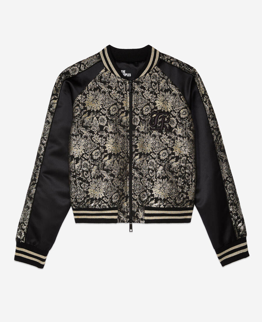 The Kooples F BLACK GREY black jacket with metallic jacquard