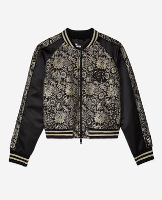 The Kooples F BLACK GREY black jacket with metallic jacquard