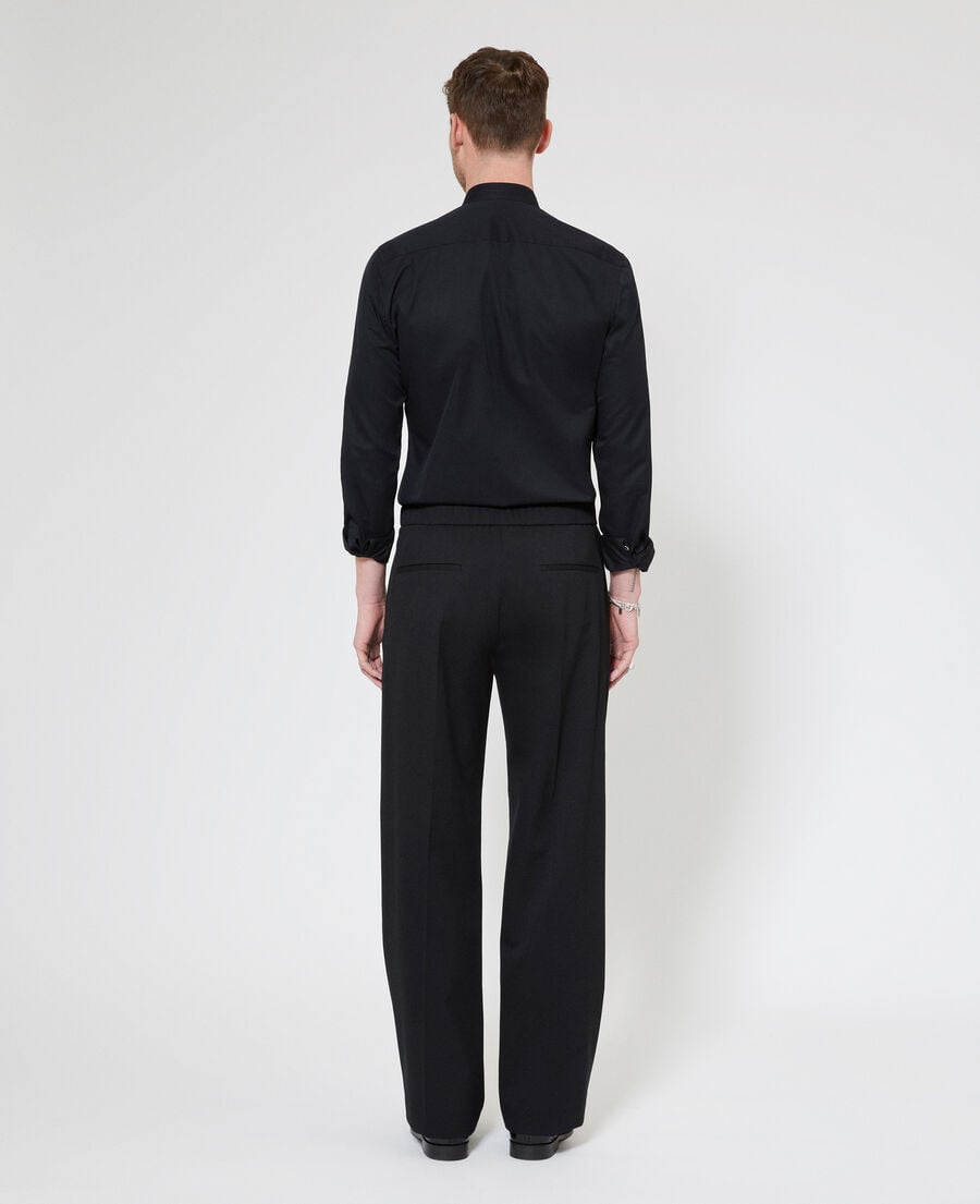 The Kooples MEN BLACK semi-elasticated wide-leg pants, black