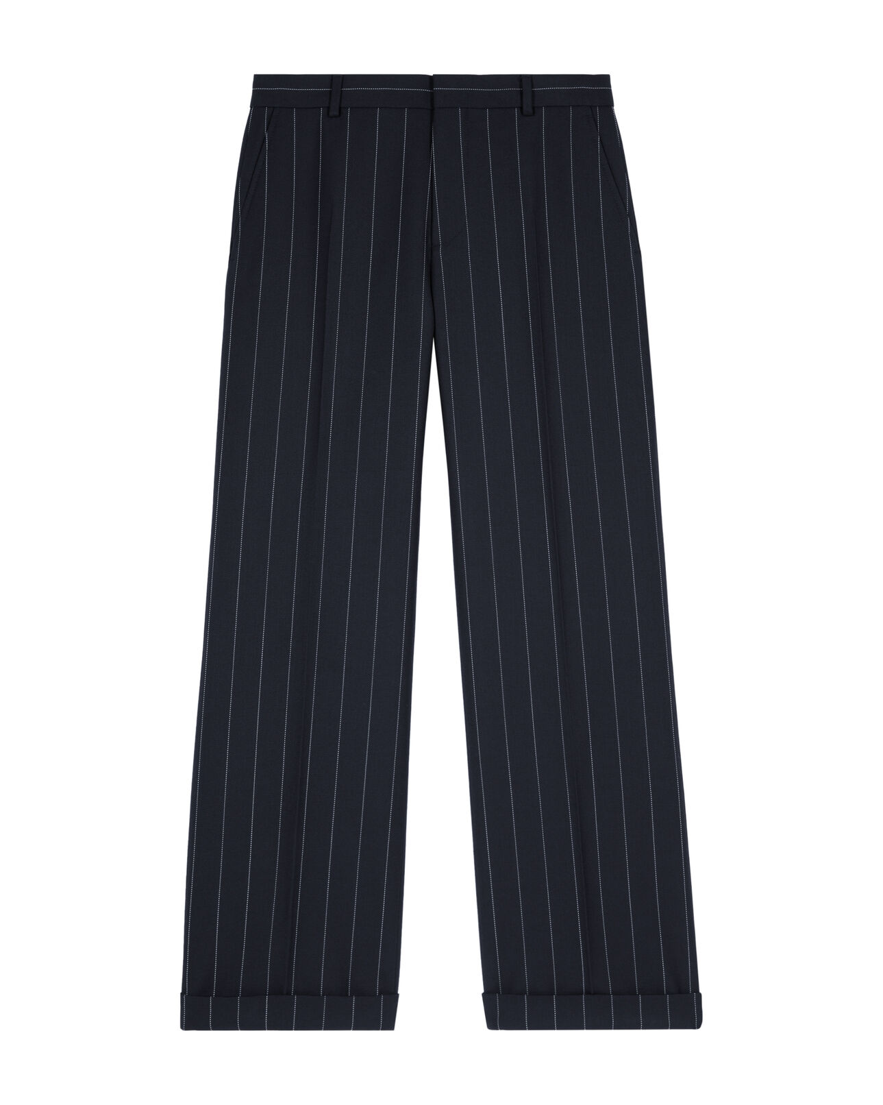 The Kooples WOMEN NAVY straight-leg wool blend tennis stripe tailored pants