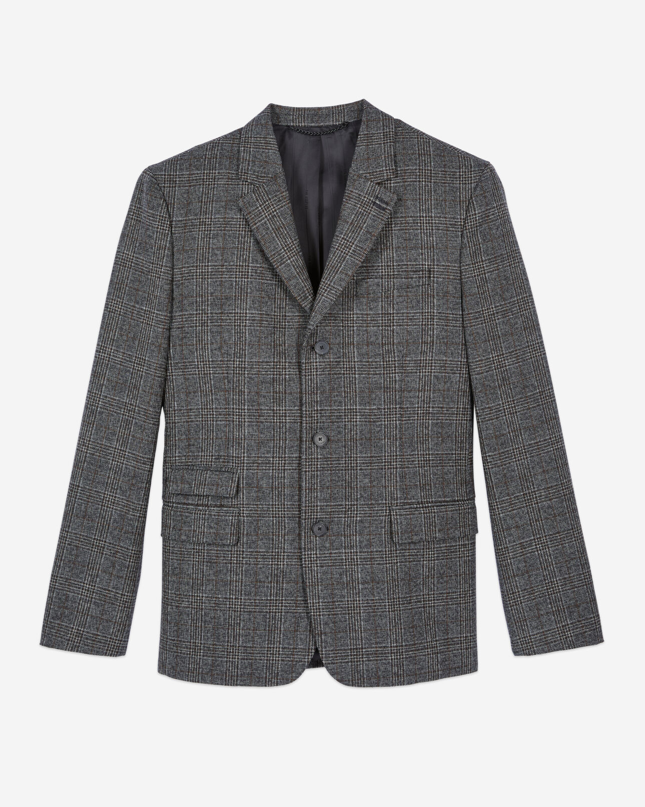 The Kooples HOMME BROWN / BLACK blazer en laine prince de galles