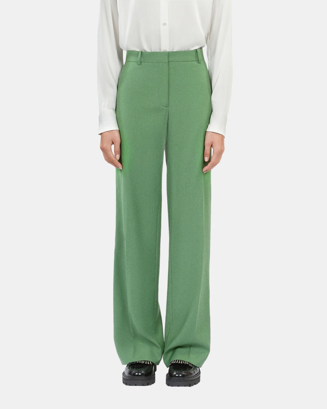 The Kooples FEMME LIGHT KAKI pantalon tailleur en laine vert